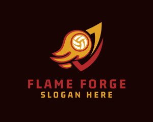 Volleyball Flame Athlete logo design