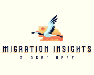 Crane Bird Sunset logo