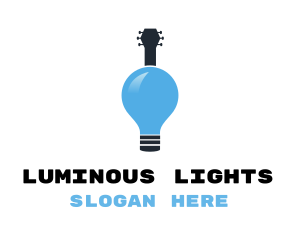 Light Bulb Guitar logo design