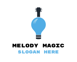 Light Bulb Guitar logo design