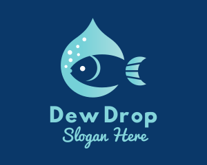 Fish Water Drop logo design