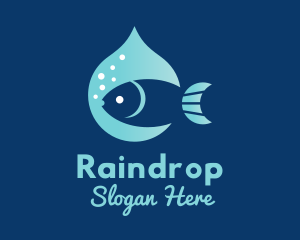 Fish Water Drop logo