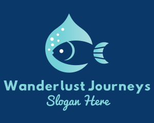 Fish Water Drop logo