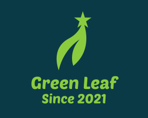 Green Star Leaf  logo design