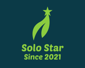 Green Star Leaf  logo design