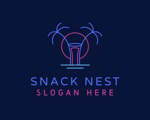 Neon Summer Nightlife logo design