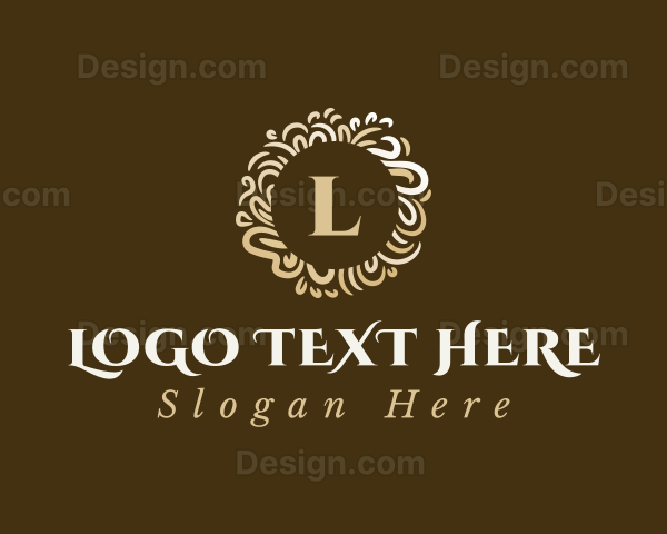 Gold Floral Wreath Logo