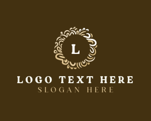 Gold Floral Wreath logo