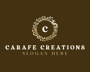 Gold Floral Wreath logo design