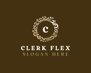 Gold Floral Wreath logo design