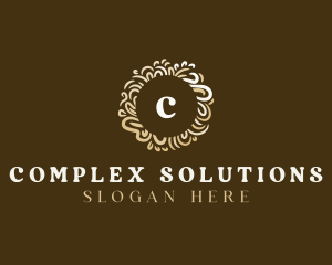 Gold Floral Wreath logo design