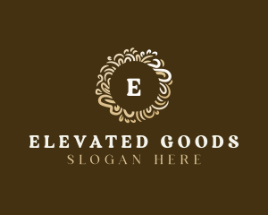 Gold Floral Wreath logo design