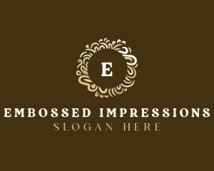 Gold Floral Wreath logo design