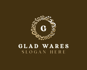 Gold Floral Wreath logo design