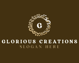 Gold Floral Wreath logo design