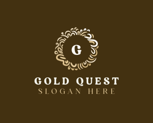 Gold Floral Wreath logo design