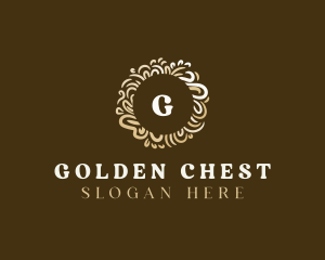 Gold Floral Wreath logo design