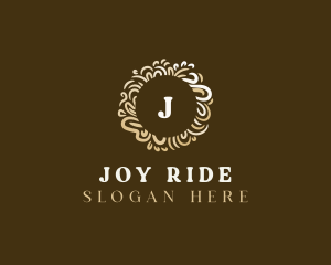 Gold Floral Wreath logo design