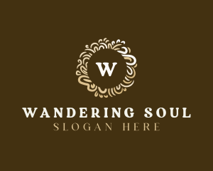 Gold Floral Wreath logo design