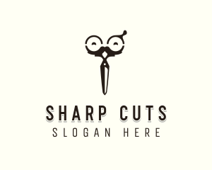 Haircut Scissor Barbershop logo design