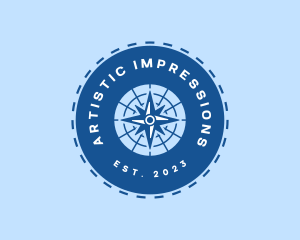 Nautical Navigation Compass logo design