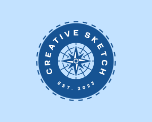 Nautical Navigation Compass logo design