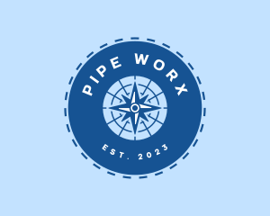 Nautical Navigation Compass logo design