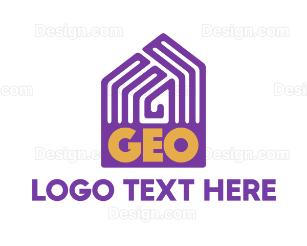 Violet Geo Pattern House Logo