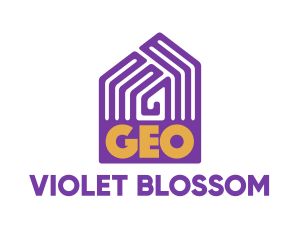 Violet Geo Pattern House logo design