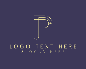 Geometric Monoline Letter P logo