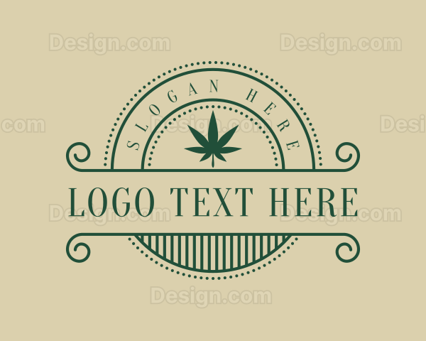 Elegant Marijuana Badge Logo