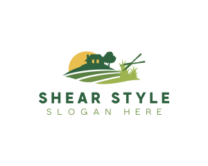 Gardening Shears Grass logo design