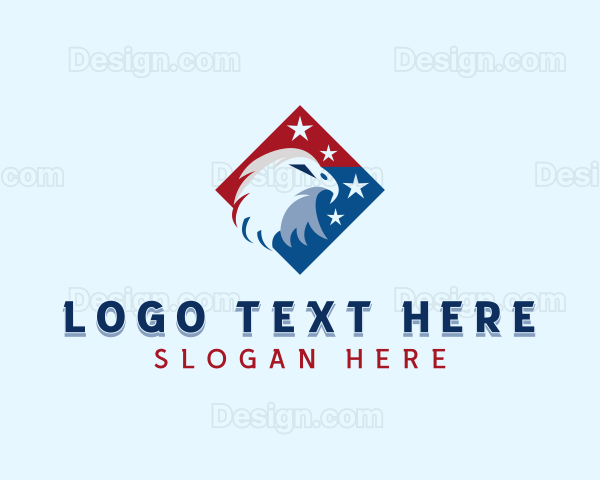 Bald Eagle Star Animal Logo