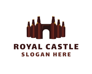 Beer Bottles Castle logo design