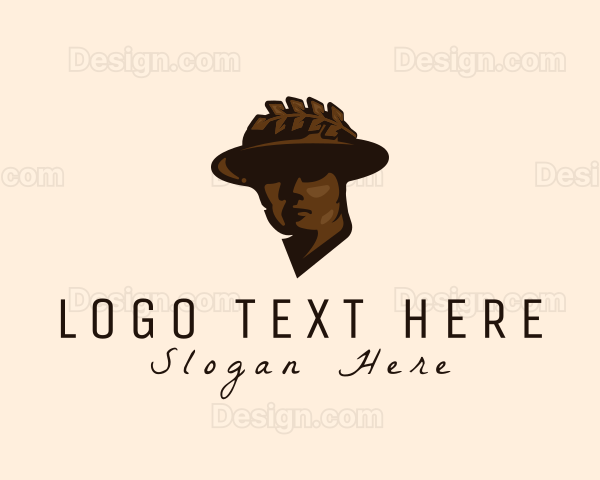 Man Hat Sculpture Logo