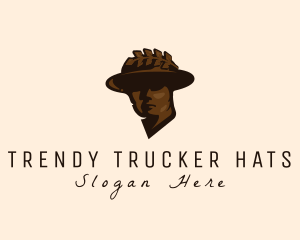 Man Hat Sculpture logo design