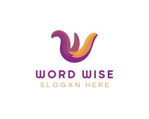 Wave Color Media Letter W  logo design