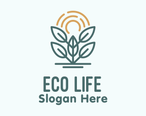 Plant Sun Eco Solar logo design