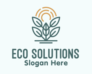 Plant Sun Eco Solar logo design