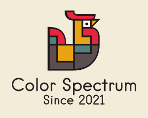 Geometric Colorful Chicken  logo design