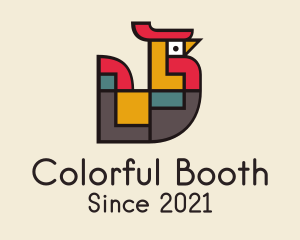 Geometric Colorful Chicken  logo design