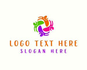 Multicolor Happy People logo design