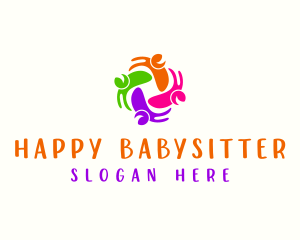 Multicolor Happy People logo design