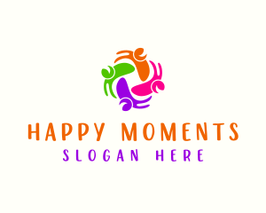 Multicolor Happy People logo design