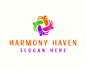 Multicolor Happy People logo design