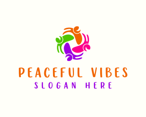 Multicolor Happy People logo design