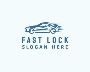 Blue Fast Car logo design