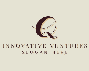 Startup Brand Cursive Letter Q logo