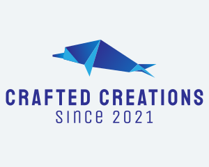 Blue Dolphin Origami  logo design