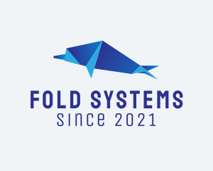 Blue Dolphin Origami  logo